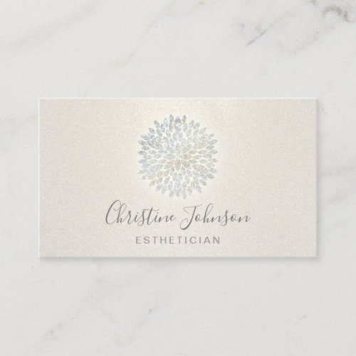 simulated glitter dahlia logo business card