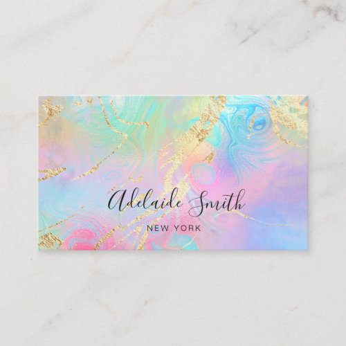 simulated glitter details FAUX holographic effect Business Card
