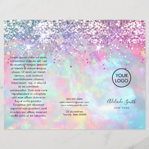 simulated glitter effect purple opal brochure