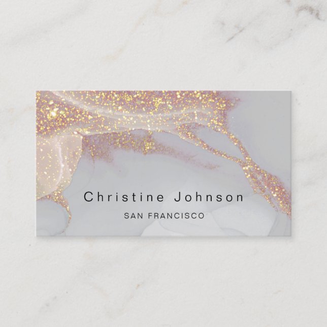 simulated glitter ink business card (Front)
