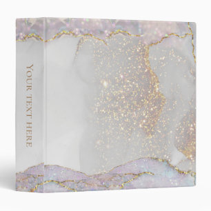 simulated glitter marble 3 ring binder