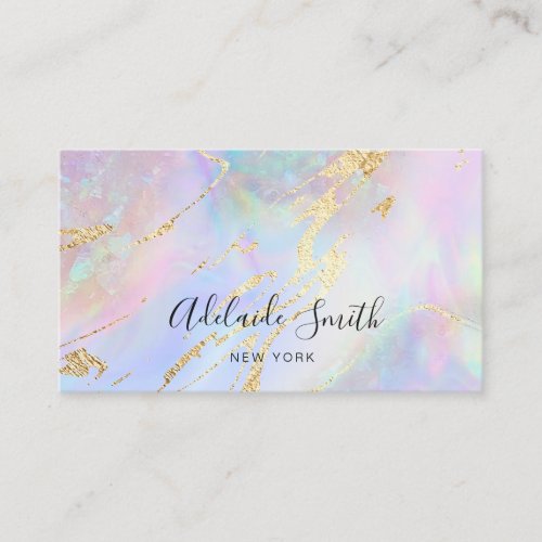 simulated glitter on faux iridescent colors business card