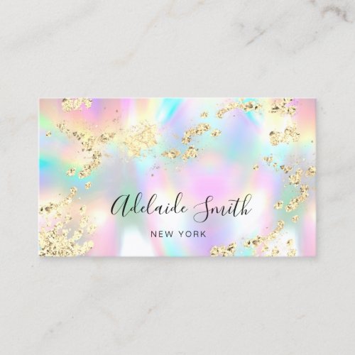 simulated glitter on faux iridescent texture business card