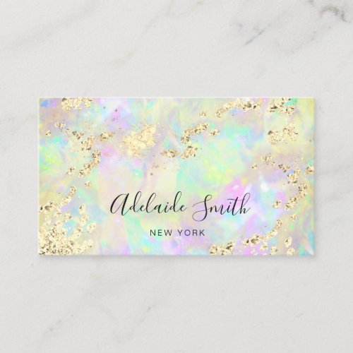 simulated glitter on opal texture business card