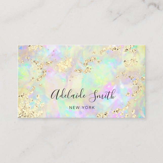simulated glitter on opal texture business card (Front)