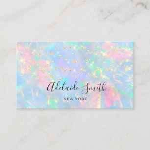simulated glitter on pastel opal business card