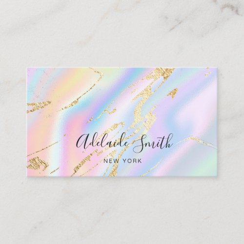 simulated glitter pastel colors business card