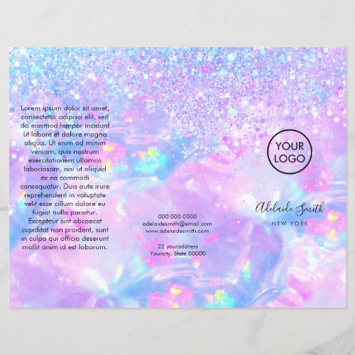 simulated glitter purple opal brochure