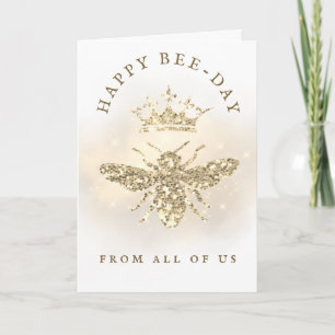 Simulated Glitter Queen Bee birthday card