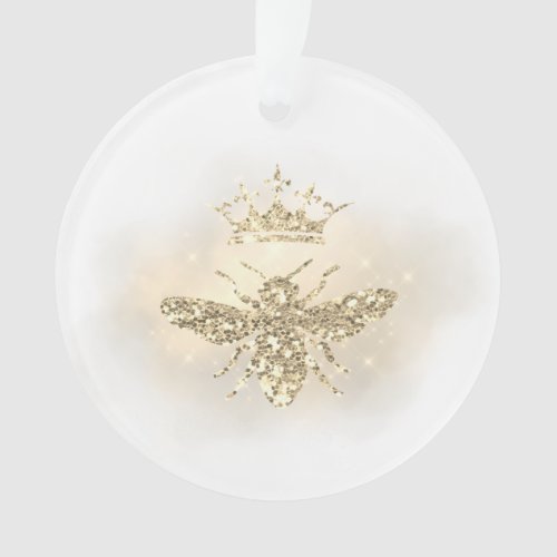 simulated glitter queen bee ornament