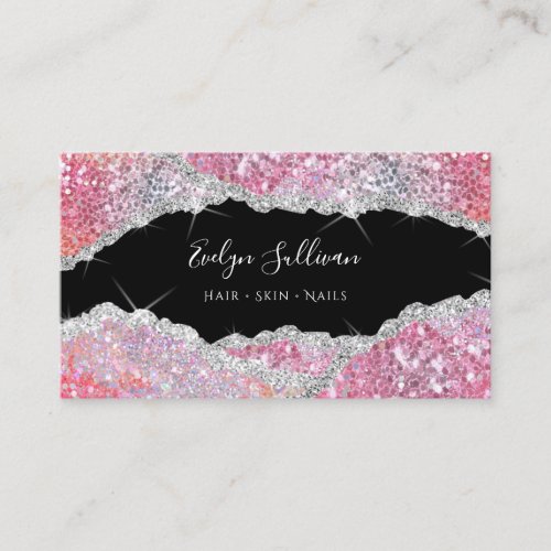 Simulated glitter texture business card