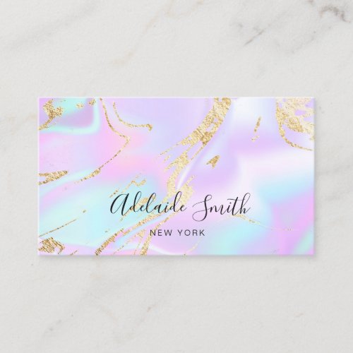 simulated glitter veins FAUX holographic effect Business Card