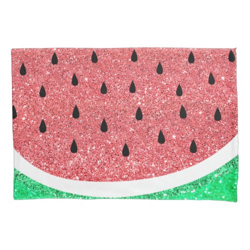 simulated glitter watermelon slice pillow case