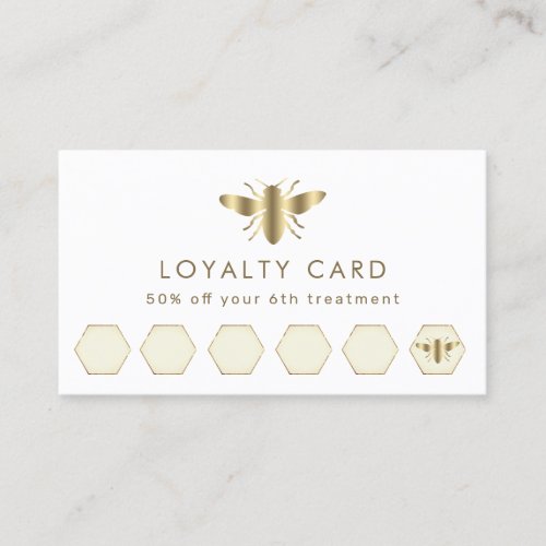 simulated gold foil bee loyalty card