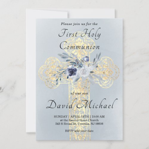 simulated gold foil Holy Cross First Communion