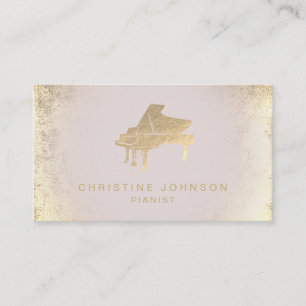 simulated gold foil piano business card