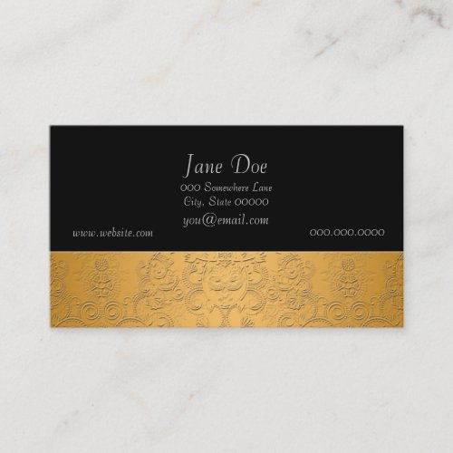 Simulated Gold with Embossed Ornate Design Business Card