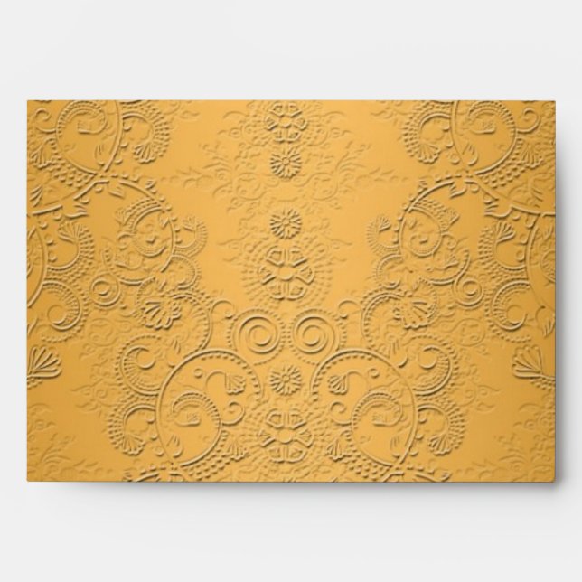 Simulated Gold with Embossed Ornate Design Envelope (Front)
