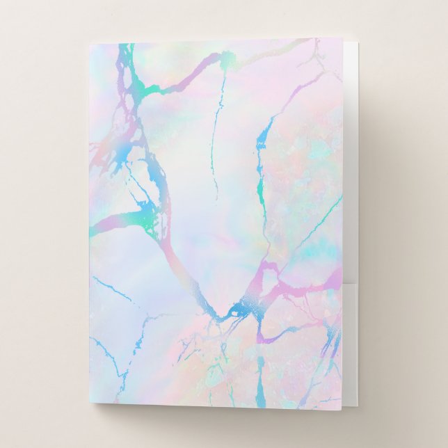 simulated holo marble pocket folder (Front)