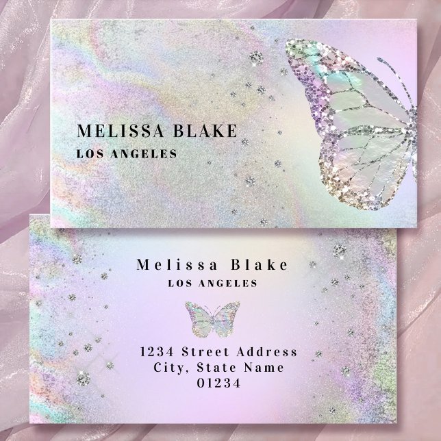 simulated iridescent foil butterfly business card (Creator Uploaded)