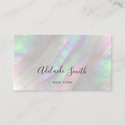simulated iridescent shell business card