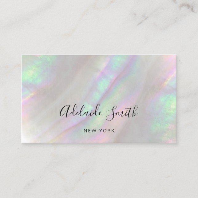 simulated iridescent shell business card (Front)