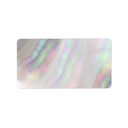 simulated iridescent shell label