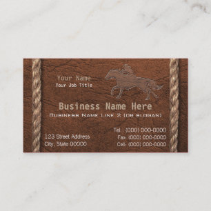 Simulated Leather Look Cowboy, Rancher & Rodeo Business Card