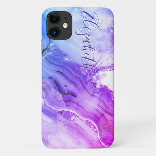 Simulated Marble Granite Purple Blue iPhone 11 Case