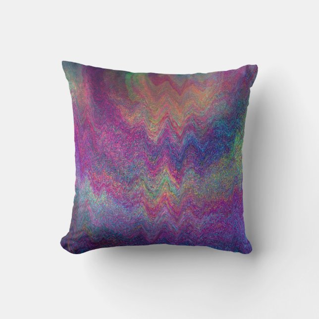 Simulated Metallic Paint Multi-colored Throw Pillow (Front)