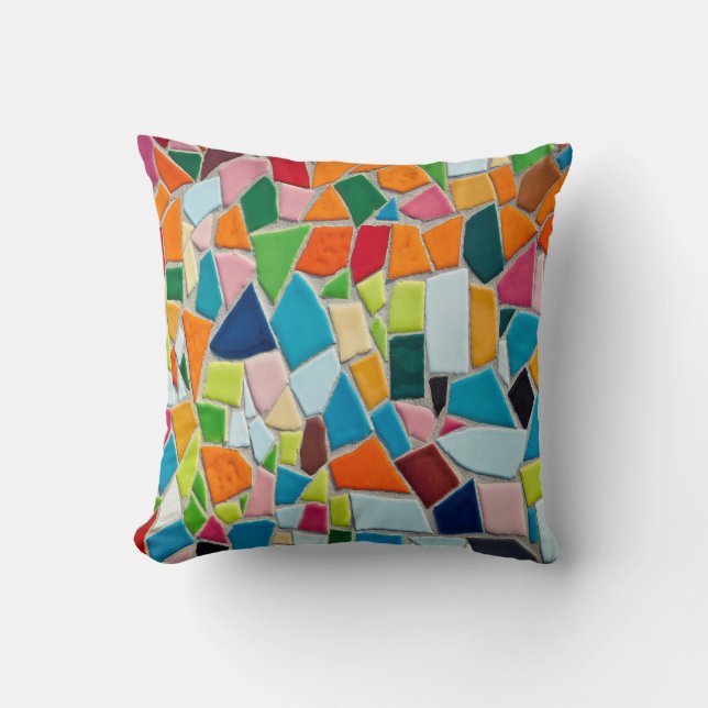 Simulated Mosaic Wall Throw Pillow (Front)