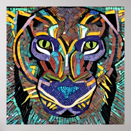 Simulated Panther Mosaic Poster