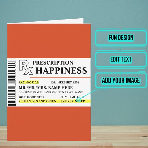 Simulated Prescription Bottle Funny Birthday Card