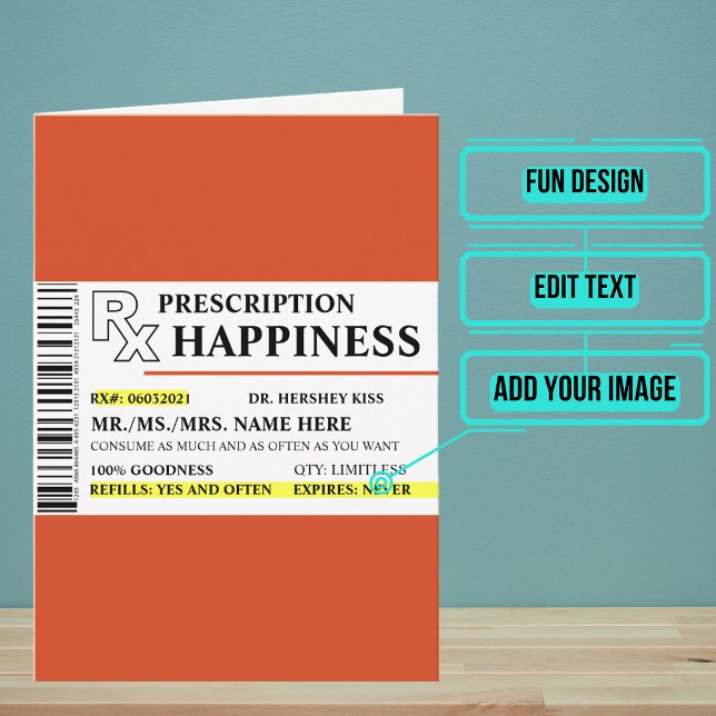 Simulated Prescription Bottle Funny Birthday Card (This is truly a unique and funny card that will warm the hearts of your loved ones. )