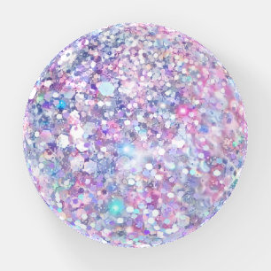 simulated purple chunky glitter paperweight
