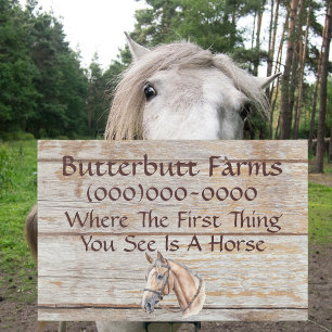 Simulated Rustic Wood Horse Farm 24x36 Yard Sign