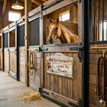 Simulated Rustic Wood Horse Stall Sm Crest