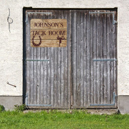 Simulated Rustic Wood Tack Room Modern Room Door Sign