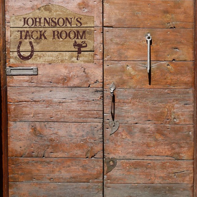 Simulated Rustic Wood Tack Room Sm Crest Door Sign (Creator Uploaded)