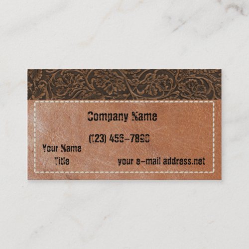 Simulated Saddle Leather Business Cards