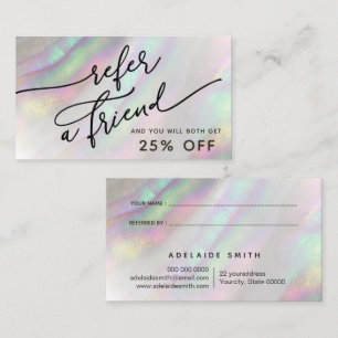 simulated shell referral card