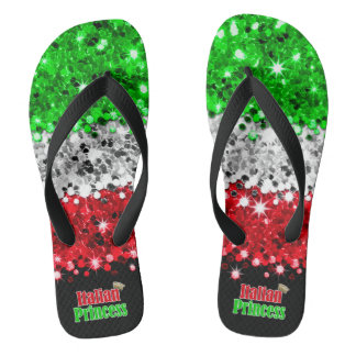 Simulated Sparkly Glitter Italian Princess Flip Flops