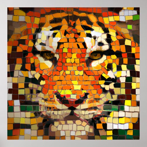Simulated Tiger Mosaic Poster