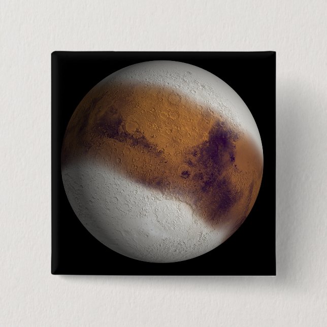 Simulated view of Mars Pinback Button (Front)