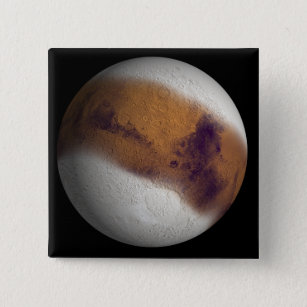 Simulated view of Mars Pinback Button