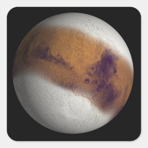 Simulated view of Mars Square Sticker