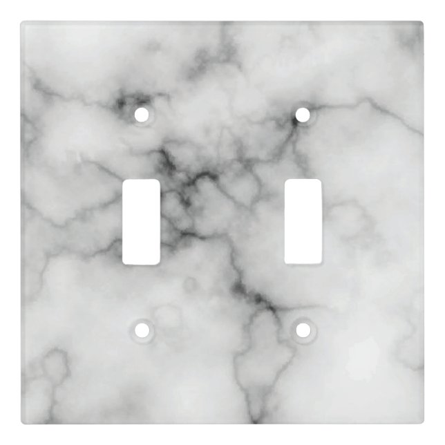Simulated White and Black Marble Light Switch Cover (Front)