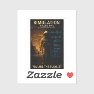 Simulation Phase One Poster - Glitch Astronaut Art Sticker