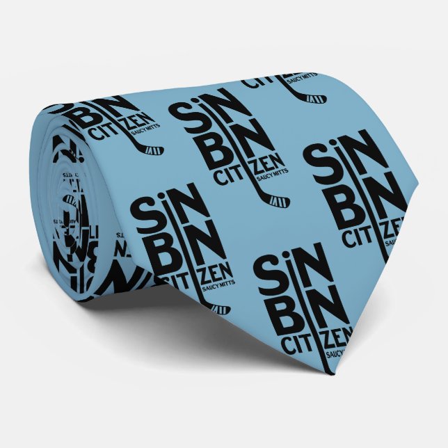 Sin Bin Citizen Hockey Blue Neck Tie (Rolled)