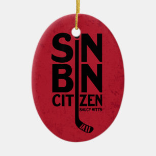 Sin Bin Citizen Hockey Ceramic Ornament